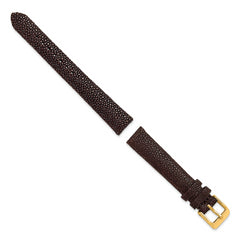 16mm Brown Genuine Stingray with Gold-tone Buckle 7.5 inch Watch Band