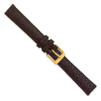 16mm Brown Genuine Stingray with Gold-tone Buckle 7.5 inch Watch Band