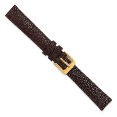 16mm Brown Genuine Stingray with Gold-tone Buckle 7.5 inch Watch Band