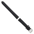 16mm Black Genuine Stingray with Silver-tone Buckle 7.5 inch Watch Band