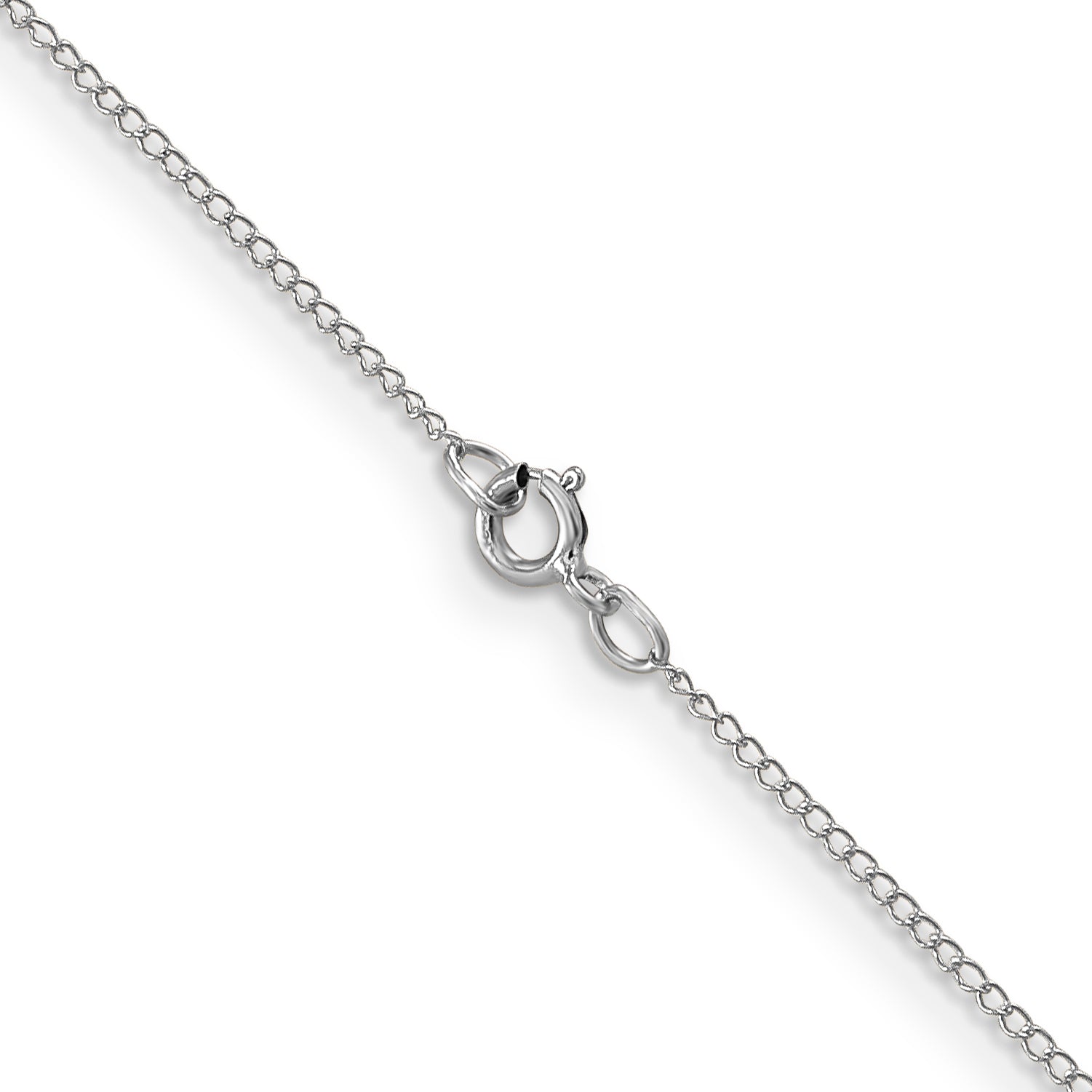 Women's 14K White Gold Solid Carded Chain Necklace 0.5mm