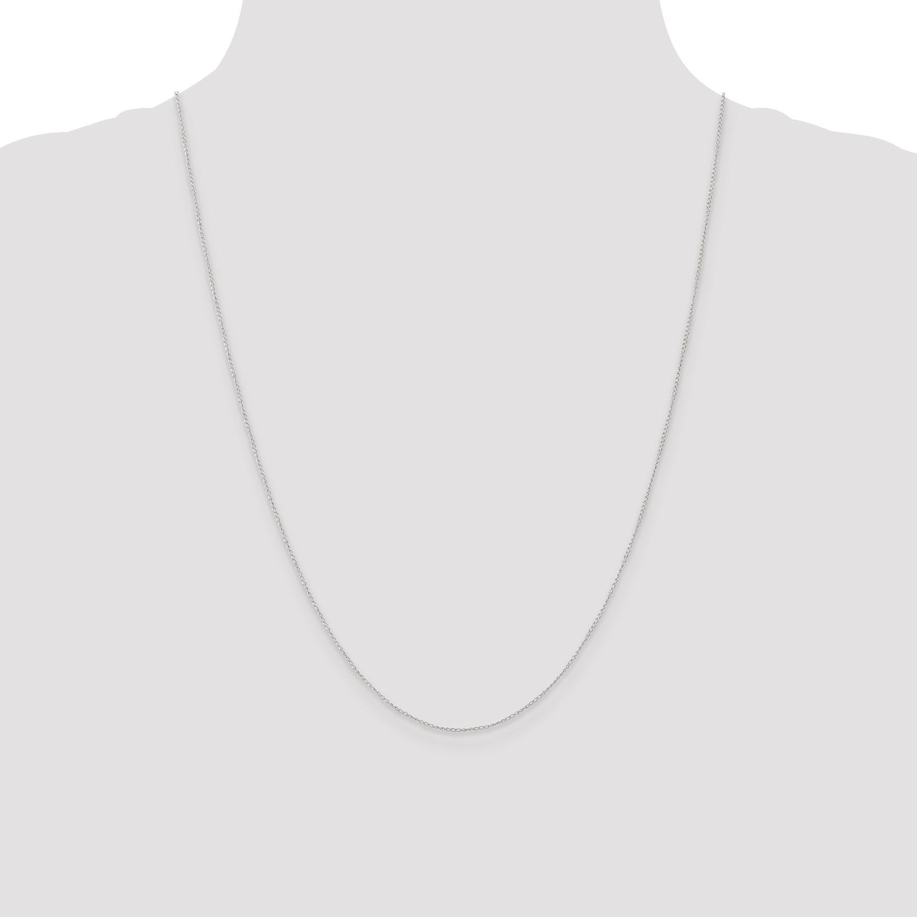 Women's 14K White Gold Solid Carded Chain Necklace 0.5mm