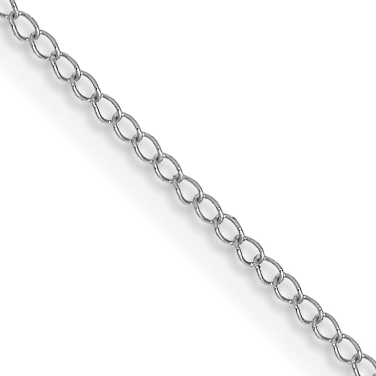 Women's 14K White Gold Solid Carded Chain Necklace 0.5mm