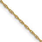 Women's 14K Yellow Gold Solid Carded Chain Necklace 0.95mm