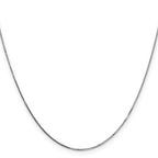 14K White Gold Solid Box Chain Necklace 0.8mm