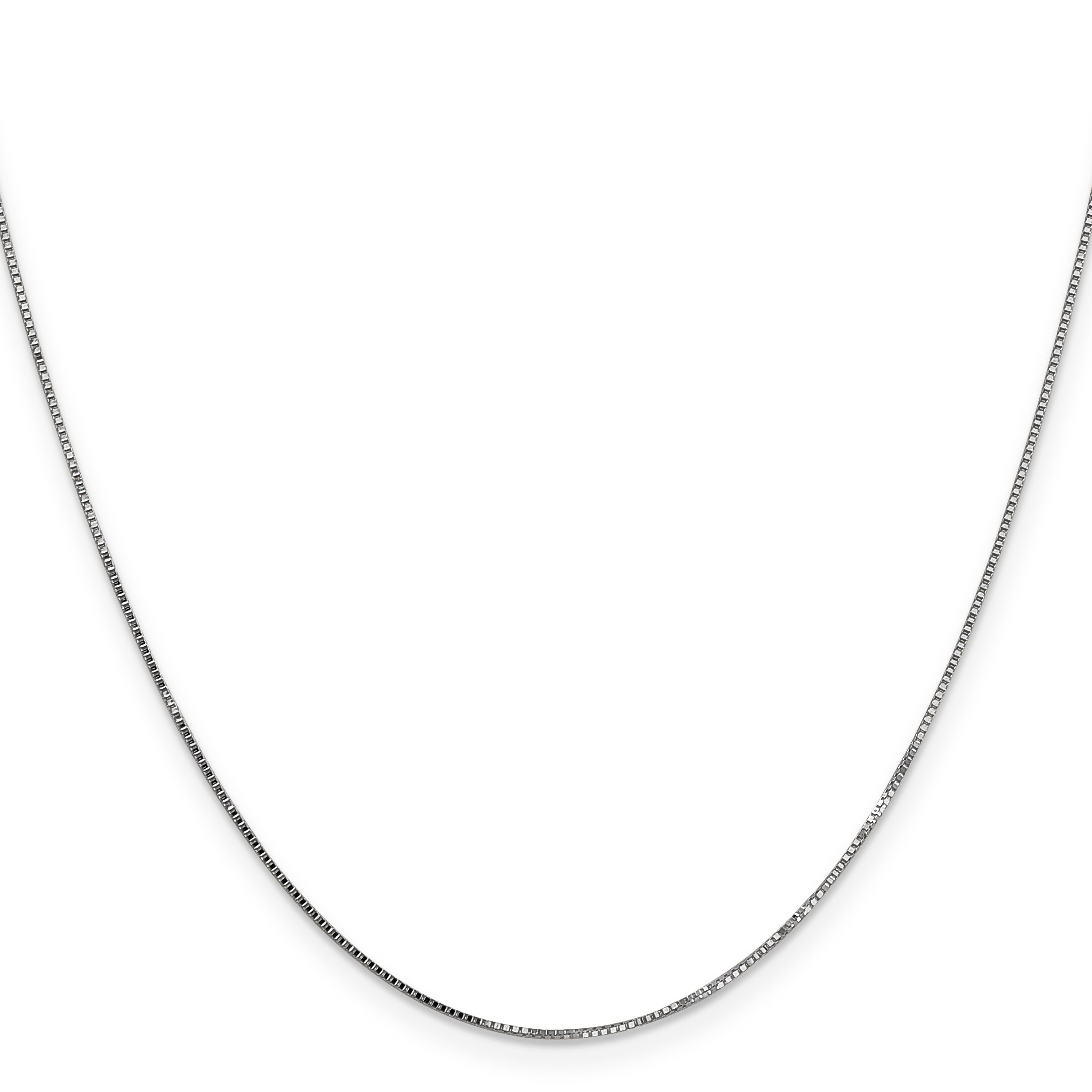 14K White Gold Solid Box Chain Necklace 0.8mm
