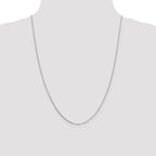 14K White Gold Solid Box Chain Necklace 0.8mm