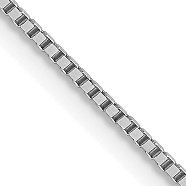 14K White Gold Solid Box Chain Necklace 0.8mm Main image
