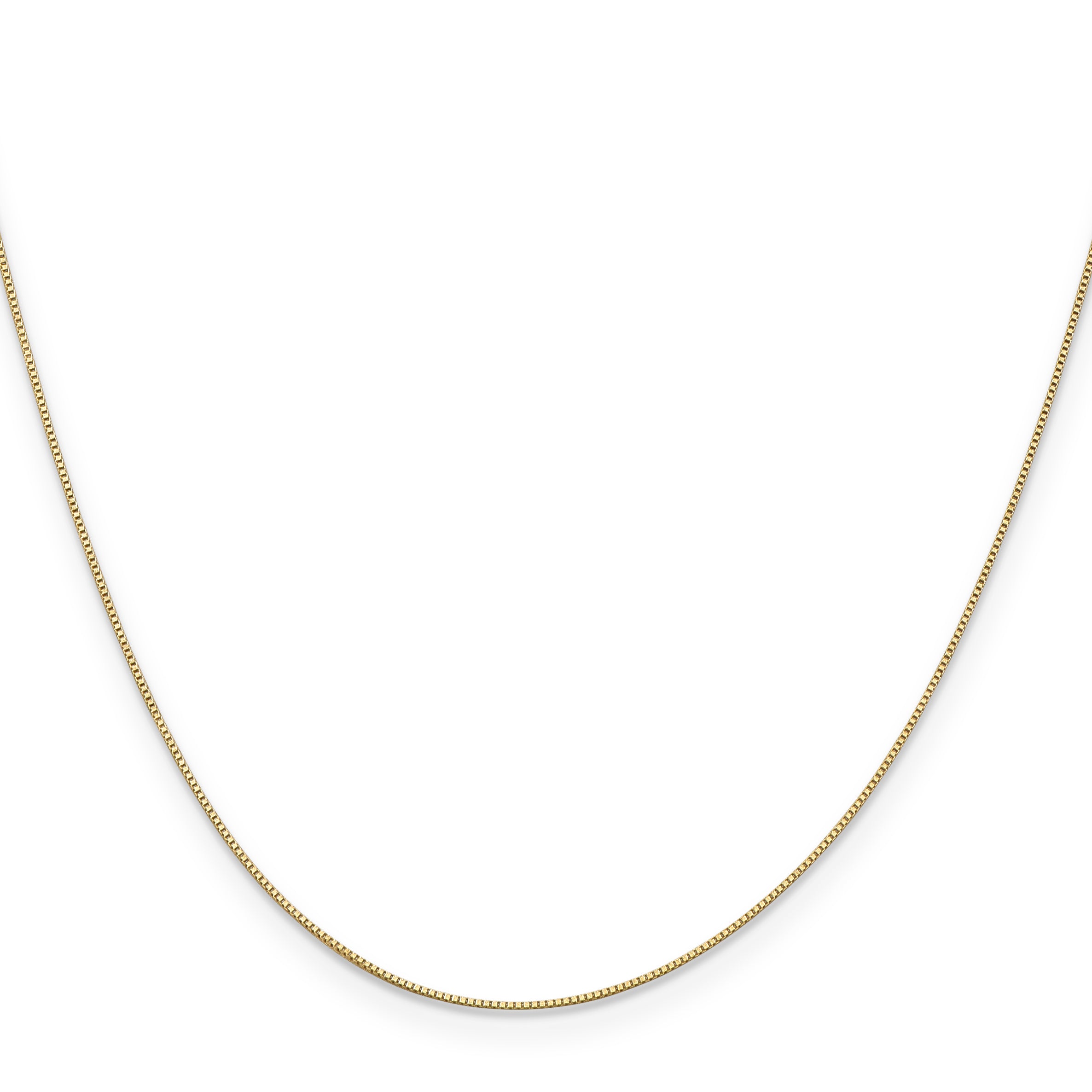 14K Yellow Gold Solid Box Chain Necklace 0.5mm Secondary image