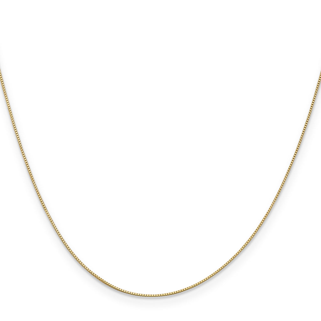 0.5mm 14K Yellow Gold Baby Box Chain - Sophia Jewelers