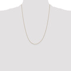 14K Yellow Gold Solid Box Chain Necklace 0.5mm