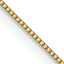 14K Yellow Gold Solid Box Chain Necklace 0.5mm