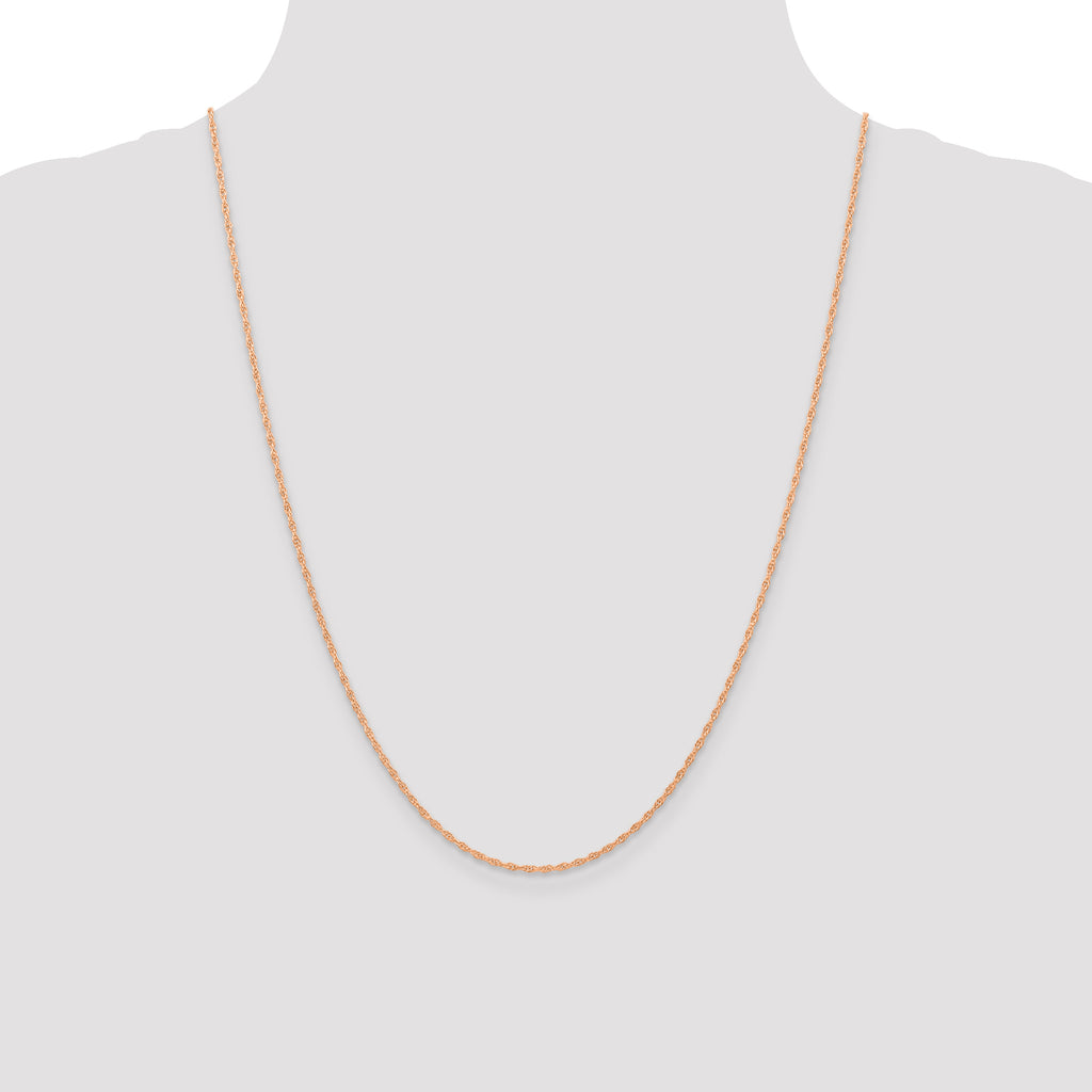Women's 14K Rose Gold Solid Carded Chain Necklace 1.15mm