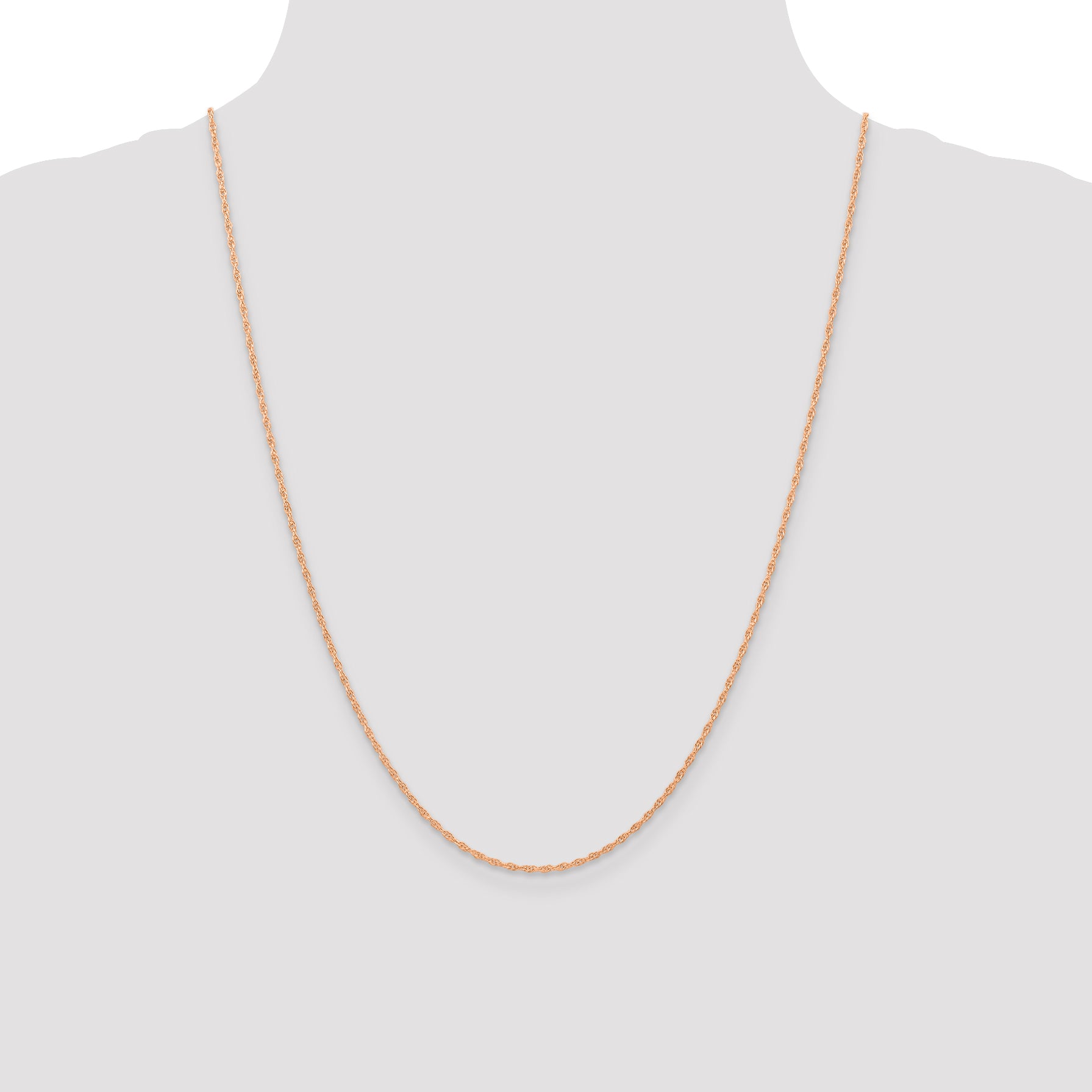 Women's 14K Rose Gold Solid Carded Chain Necklace 1.15mm