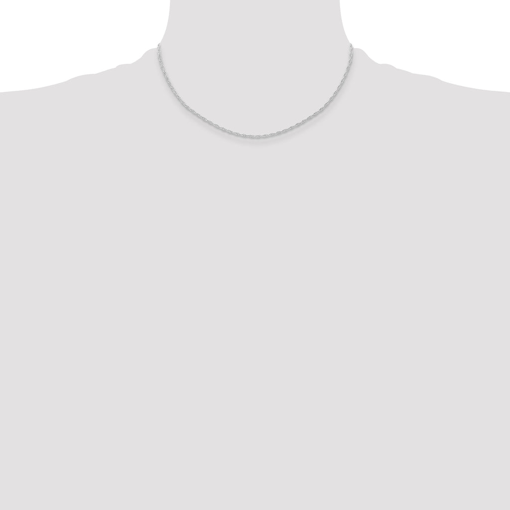 1.15mm 14K White Gold Cable Rope Chain - Sophia Jewelers