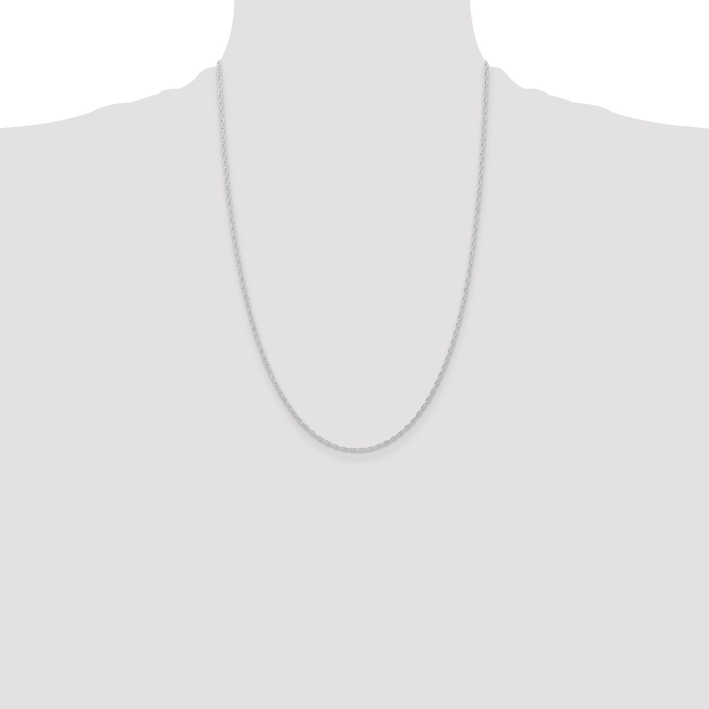 Women's 14K White Gold Solid Carded Chain Necklace 1.15mm