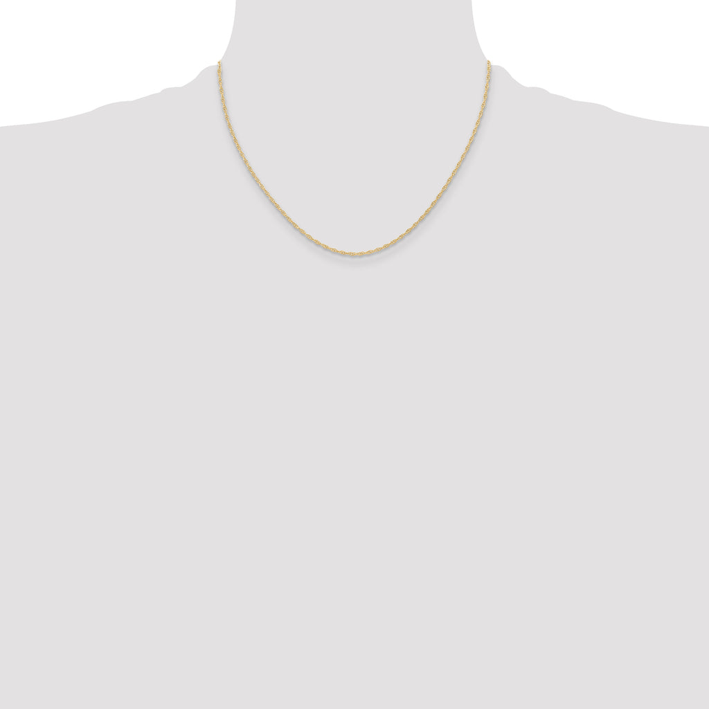 Women's 14K Yellow Gold Solid Carded Chain Necklace 1.15mm