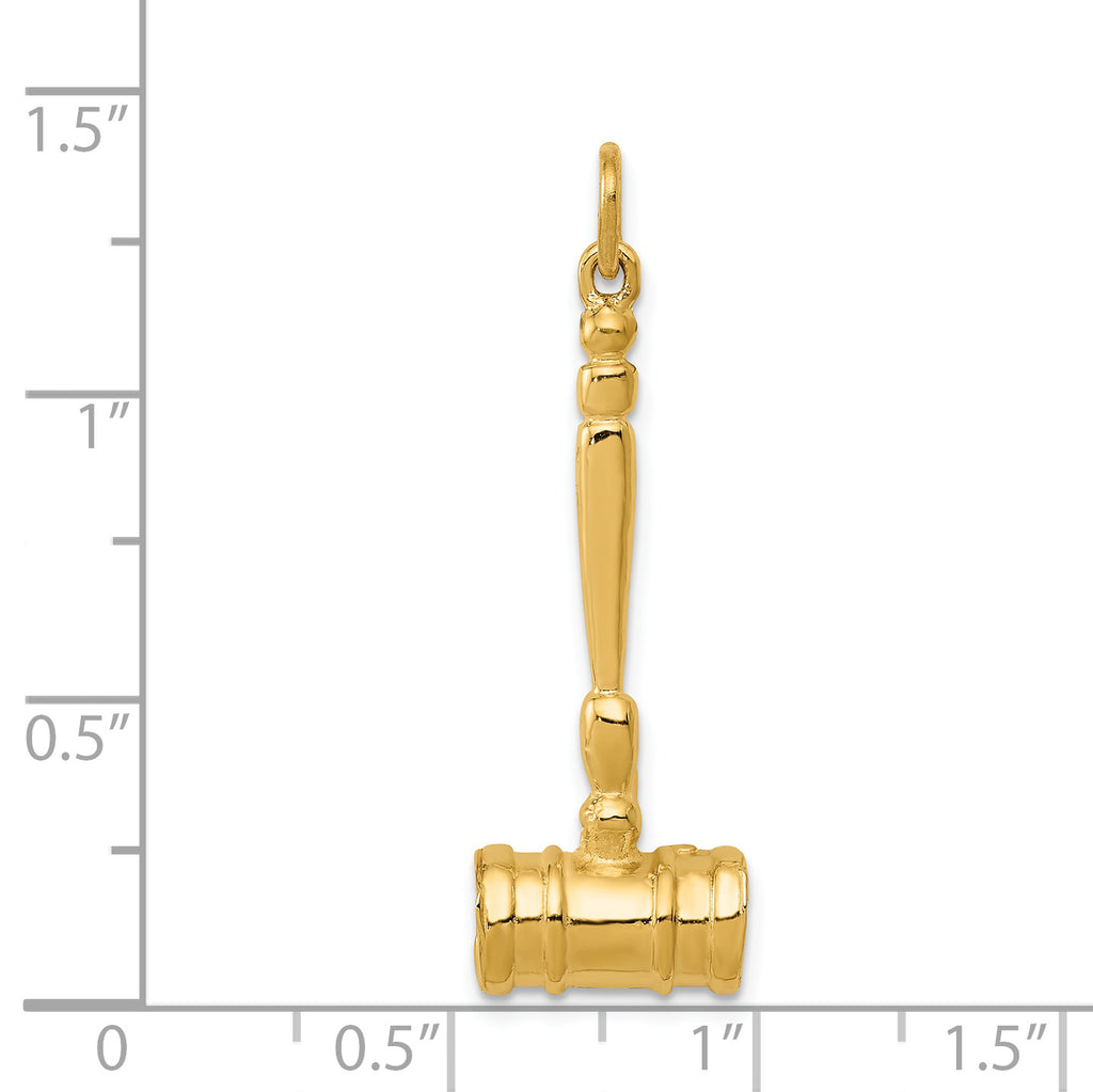 14k 3-D Gavel Charm - Sophia Jewelers