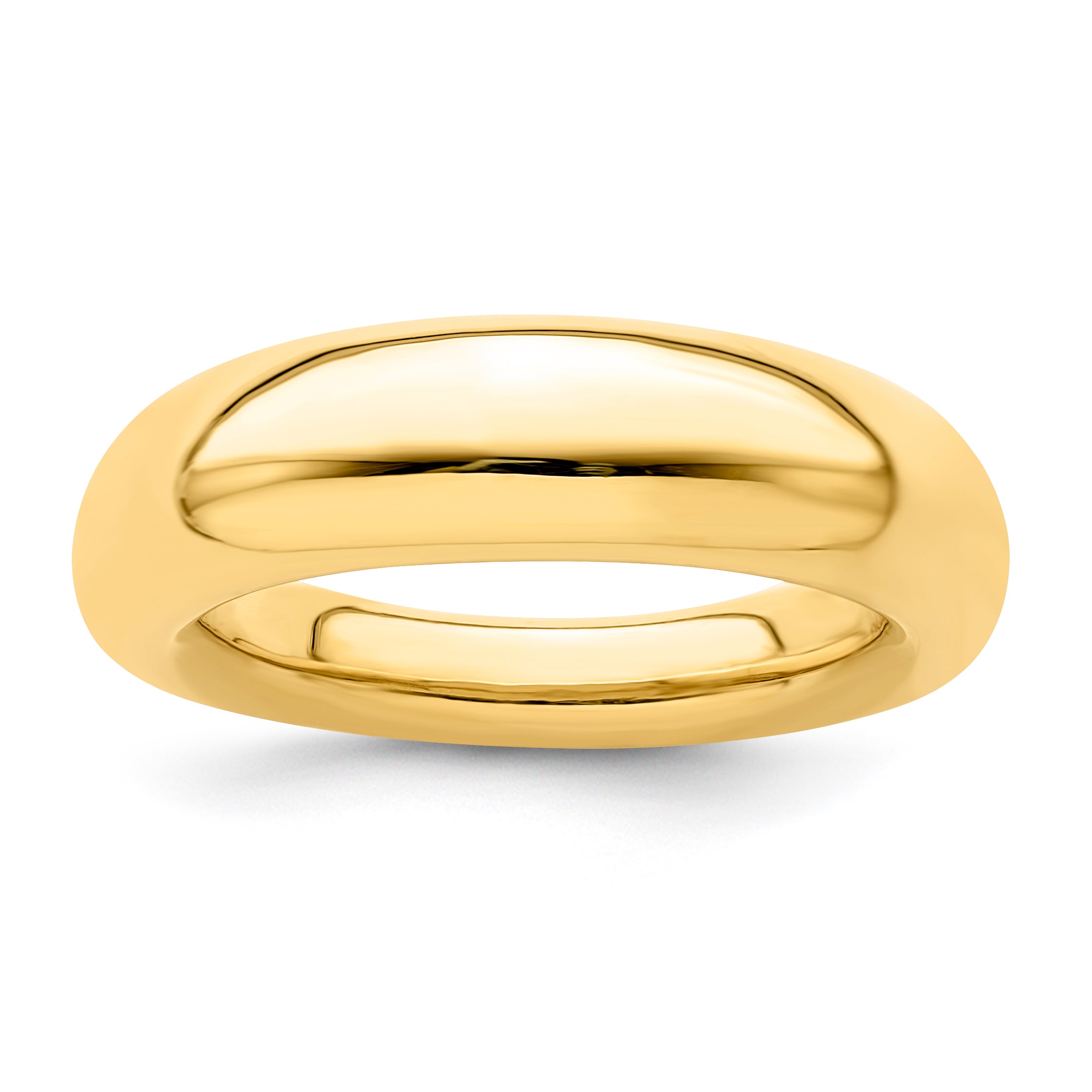 Sterling Silver high polished dome ring-yellow Main image