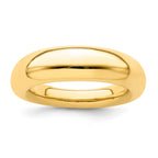 Sterling Silver high polished dome ring-yellow