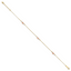 14k Tri-Color Puffed Hearts and Beads 9 inch Plus 1 inch Extender - Total 10 inch Anklet - Sophia Jewelers