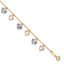 14K Tri-Color Dangle Hearts 9 inch Plus 1 inch Extender - Total 10 inch Anklet - Sophia Jewelers