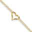 14k Double Strand Chain and Twisted Heart 9 inch Plus 1 inch Extender - Total 10 inch Anklet - Sophia Jewelers