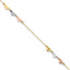 14K Tri-Color Diamond-cut Hearts 9 inch Plus 1 inch Extender - Total 10 inch Anklet - Sophia Jewelers