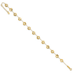 14k Ruffle Star Flowers 10 inch Plus 1 inch Extender - Total 11 inch Anklet - Sophia Jewelers