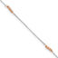 14K Two-Tone Mirror Beaded 4-Station 9 inch Plus 1 inch Extender - Total 10 inch Anklet - Sophia Jewelers
