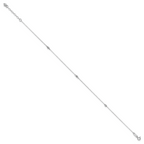 14K White Gold Mirror Beads 3-Station 9 inch Plus 1 inch Extender - Total 10 inch Anklet - Sophia Jewelers