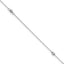 14K White Gold Mirror Beads 3-Station 9 inch Plus 1 inch Extender - Total 10 inch Anklet - Sophia Jewelers