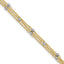 14k Two-tone 3-Strand Chain with Mirror Beads 9 inch Plus 1 inch Extender - Total 10 inch Anklet - Sophia Jewelers