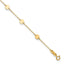 14K Polished Disc 9-Station 9 inch Plus 1 inch Extender - Total 10 inch Anklet - Sophia Jewelers