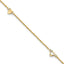 14k Diamond-cut Hearts 3-Station 9 inch Plus 1 inch Extender - Total 10 inch Anklet - Sophia Jewelers