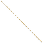 14k Fancy Figaro Link 9 inch Plus 1 inch Extender - Total 10 inch Anklet - Sophia Jewelers