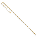 14k Fancy Figaro Link 9 inch Plus 1 inch Extender - Total 10 inch Anklet - Sophia Jewelers
