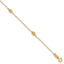 14k Diamond-cut Beads 5-Station 9 inch Plus 1 inch Bead Dangle Extender - Total 10 inch Anklet - Sophia Jewelers