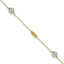 14k Two-tone Textured and Mirror Beads 5-Station 9 inch Plus 1 inch Bead Dangle Extender - Total 10 - Sophia Jewelers