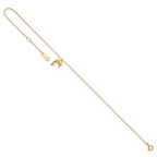 14k Dolphin Charm Dangle 9 inch Plus 1 inch Extender - Total 10 inch Anklet - Sophia Jewelers