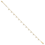 14K Cable Chain with Diamond Cut Dots 9 inch Plus 1 inch Extender - Total 10 inch Anklet - Sophia Jewelers