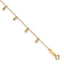 14K Cable Chain with Diamond Cut Dots 9 inch Plus 1 inch Extender - Total 10 inch Anklet - Sophia Jewelers