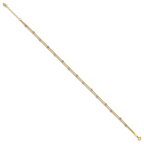 14K Two-tone 2-Strand Chain with Mirror Beads 9 inch Plus 1 inch Extender - Total 10 inch Anklet - Sophia Jewelers
