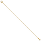 14K Cable Chain with Diamond-cut Heart Cage Dangle 9 inch Plus 1 inch Extender - Total 10 inch Ankle - Sophia Jewelers