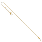 14K Cable Chain with Diamond-cut Heart Cage Dangle 9 inch Plus 1 inch Extender - Total 10 inch Ankle - Sophia Jewelers