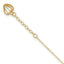 14K Cable Chain with Diamond-cut Heart Cage Dangle 9 inch Plus 1 inch Extender - Total 10 inch Ankle - Sophia Jewelers
