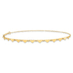 14K Hearts and Oval Links 9 inch Plus 1 inch Extender - Total 10 inch Anklet - Sophia Jewelers