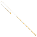 14K Hearts and Oval Links 9 inch Plus 1 inch Extender - Total 10 inch Anklet - Sophia Jewelers