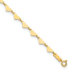 14K Hearts and Oval Links 9 inch Plus 1 inch Extender - Total 10 inch Anklet - Sophia Jewelers