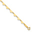 14K Hearts and Oval Links 9 inch Plus 1 inch Extender - Total 10 inch Anklet - Sophia Jewelers